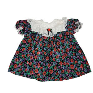 Vintage Somersaults Lace Collar Floral Dress 6 / 9 mo